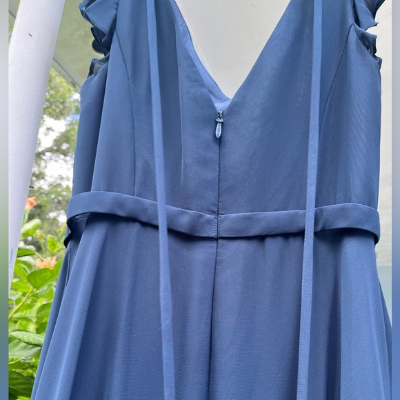 Azazie Dark Navy Bridesmaid Dress custom size close to 10/12 - Picture 4 of 15